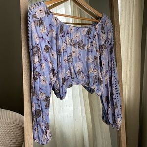 Floral Long Sleeve Crop Top